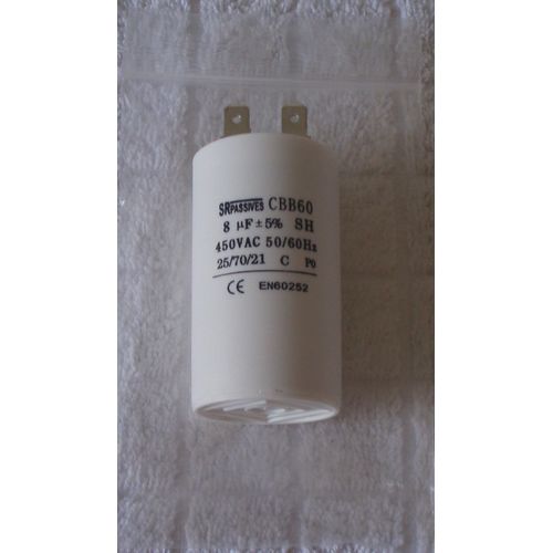 SRPASSIVE Condensateur CBB60 8uf+5% 450V 50-60Hz