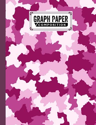 Graph Paper Composition Notebook: Grid Paper Notebook, Quad Ruled, 100 Sheets, Size 8.5" X 11" | Camouflage Purple Cover Design By Ella Schweizer