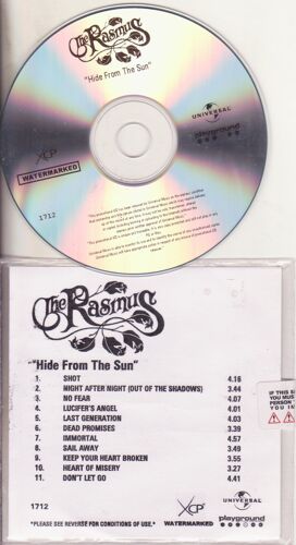The Rasmus Cd Acetate Hide From The Sun 11 Titres Paper Titles Sleeve