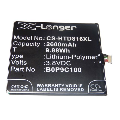 Batterie Vhbw 2600mah Pour Téléphone Portable Smartphone Htc A5, D816w, Desire 816, Desire 816 Dual Sim, Desire 816w. Remplace:35h00220-01m, B0p9c100