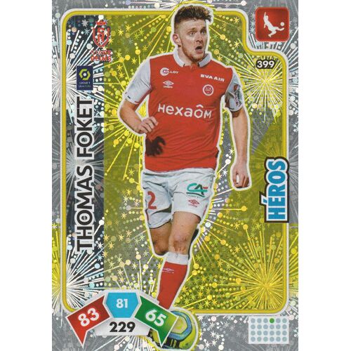 399 - Carte Panini Adrenalyn Xl - Foot 2020 / 2021 - Thomas Foket - Reims - Heros