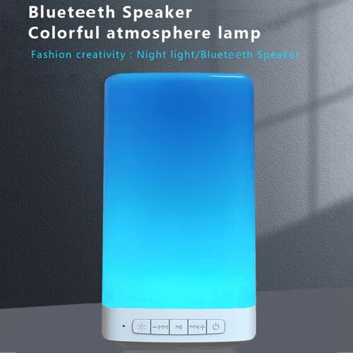 Haut-parleur Bluetooth sans fil Portable, Mini lecteur tactile, lumière LED colorée, lampe de chevet pour un meilleur sommeil