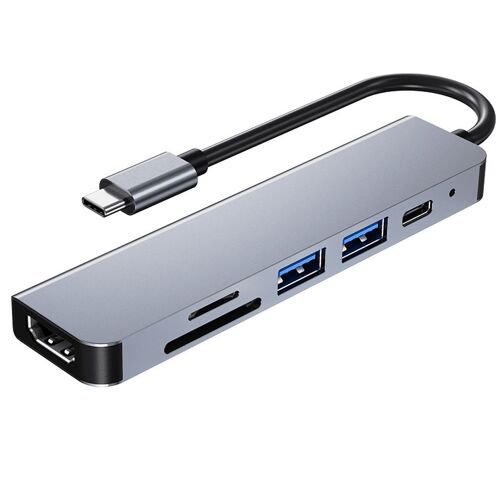 TYPE 1 - 6 en 1 type c Hub USB 3 0 4K 30Hz PD Adaptateur De Charge Pour Ordinateur Portable PC De Bureau USB C Station D'accueil PC De Bureau Fournitures