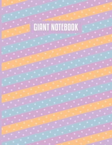 Giant Notebook: Candy Colors Polka Dot Big Journal - 8.5 X 11in 400 Pages Cream Paper With Table Of Contents And Page Numbers - Lilac/Yellow Edition For Women/Teens/Girls
