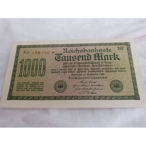 Billet 1000 Deutch Mark Allemagne 1922