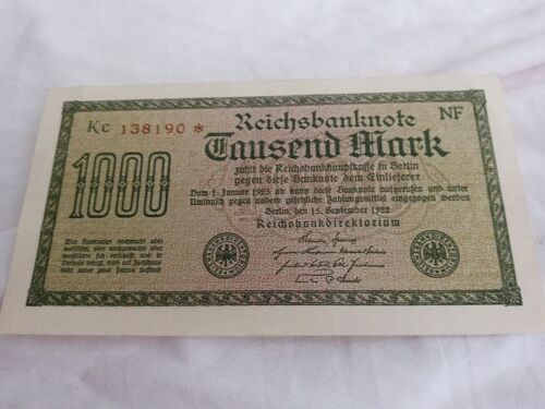 Billet 1000 Deutch Mark Allemagne 1922