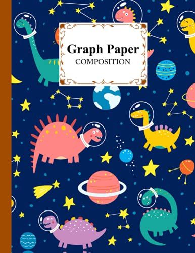 Graph Paper Composition Notebook: Grid Paper Notebook, Quad Ruled With Space Dinosaurs Cover Design | 100 Sheets, Size 8.5" X 11" By Ingrid Konrad