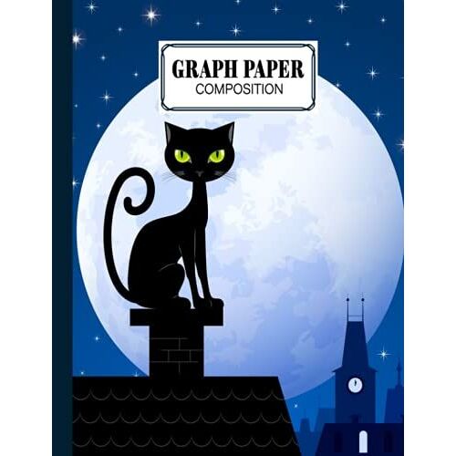 Graph Paper Composition Notebook: Grid Paper Notebook, Quad Ruled, 100 Sheets, Size 8.5" X 11" | Black Cats Cover Design By Wanda Schilling