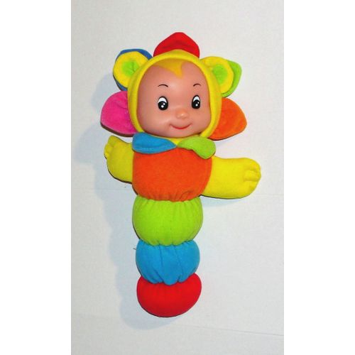 Peluche Luciole Fleur Veilleuse Lumineuse Chenille Multicolore Vintage Logitoys 30 Cm
