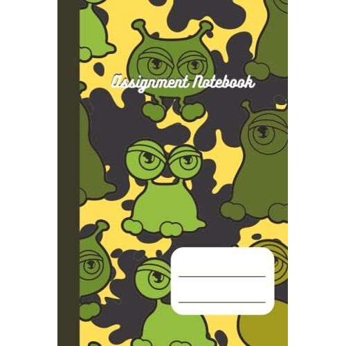 Assignment Notebook: 2 Homeworks Per Page, Simple Assignment Notes For Kids - Yellow Blobs Cover