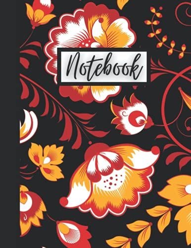 Notebook: Floral-Slavic-Seamless-Patterns - Cover Vol 01 - College Ruled Notebook - 8.5x11 In - 120 Pages