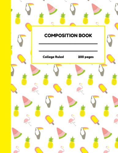 Tropical Composition Notebook College Ruled: Summer Themed Notebook, 7.5" X 9.25", 200 Pages