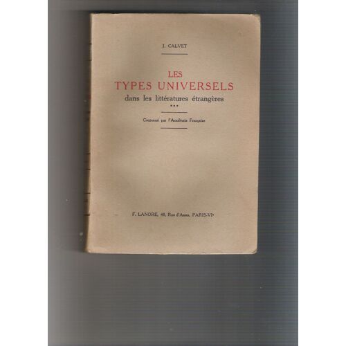Les Types Universels Dans Les Littératures Étrangères. Tome 3