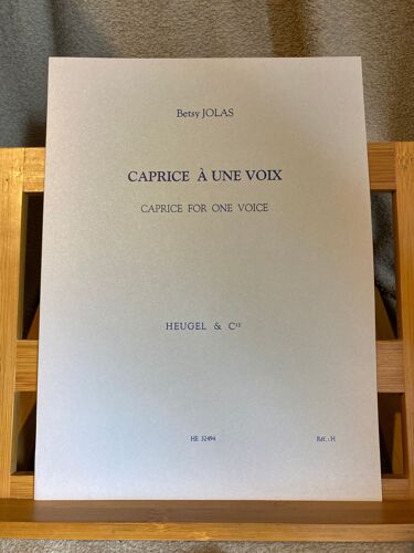 Betsy Jolas Caprice A Une Voix Partition Éditions Heugel