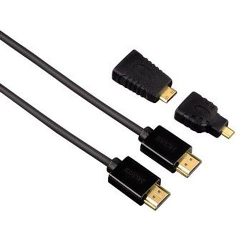 Hama High Speed HDMI Kabel 1,5 m inkl. mini / micro HDMI Adapter