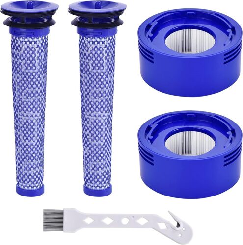 2 Pièces Filtre V8 Pour Dyson V7 V8 Pré-Filtre Et Filtre Moteur Pour Dyson V8 V7 Animal Plus Extra Absolute Aspirateur À Batterie Motorhead Ensemble De Filtres Hepa Avec Brosse[Dyson2798]