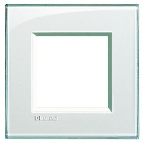 plaque 2 modules bticino living light aigue marin carrée