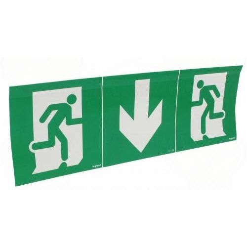 kit de 3 étiquettes évacuation adhésives baes - flèche vers le bas legrand