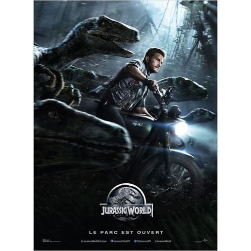 Jurassic World-Véritable Affiche De Cinéma Pliée-Format 40x60 Cm - De Colin Trevorrow Avec Chris Pratt, Bryce Dallas Howard, Ty Simpkins, Vincent D'onofrio, Omar Sy, Jake Johnson, Irrfan Khan- 2015