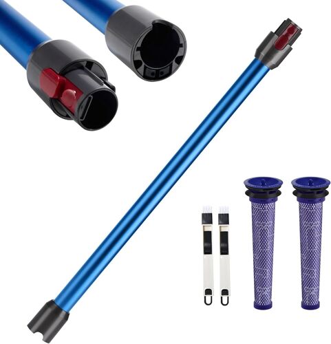 Tube D'Extension Télescopique Dyson Compatible V7 V8 V10 V11 V15 - Avec 2 Filtres Et Deux Brosses 2-En-1 - Bleu[Remplace388]