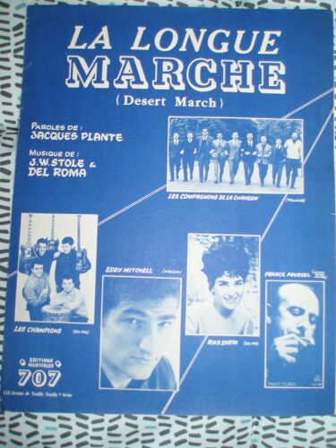 Eddy Mitchell / Les Champions / Rika Zarai Etc... Partition / La Longue Marche De 1963.