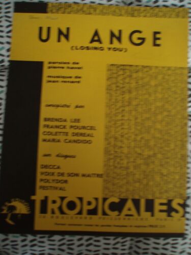 Brenda Lee / Colette Dereal Etc.... Partition / Un Ange De 1961.