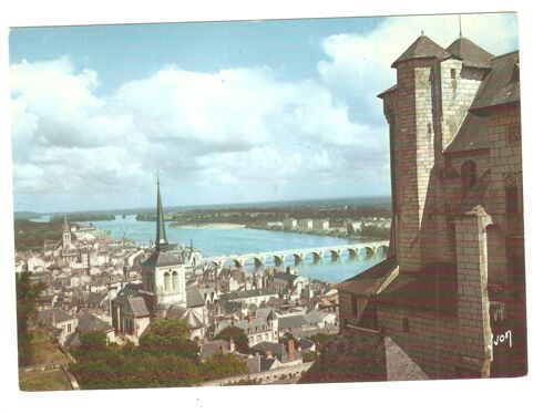 Maine-Et-Loire Saumur Vue Vue Générale Prise Du Château Carte Postale Pont Bridge Postcard Yvon