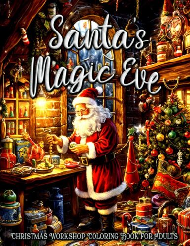Santa's Magic Eve Christmas Workshop Coloring Book For Adults: Experience The North Pole Magic With Delightful Holiday Illustrations