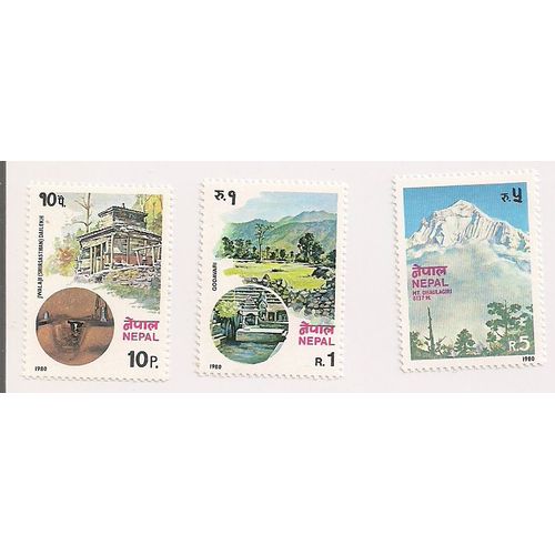 Népal- Lot De 3 Timbres Neufs- Tourisme