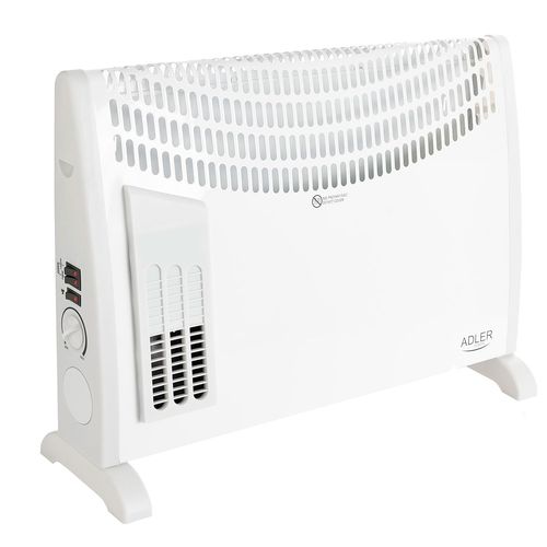 Convecteur à Air Chaud avec Thermostat, Température Réglable, Ventilateur Turbo 2000W Blanc Adler AD7705