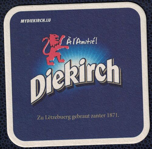 Sb Sous Bock Beermat Bière Beer Diekirch À L'amitié Luxembourg