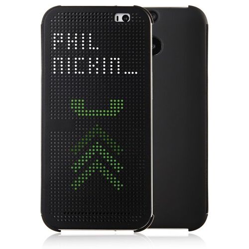 COQUE ETUI HOUSSE NOIR POUR HTC ONE M9 POINT DOT VIEW Etui à rabat CASE BUMPER HOT