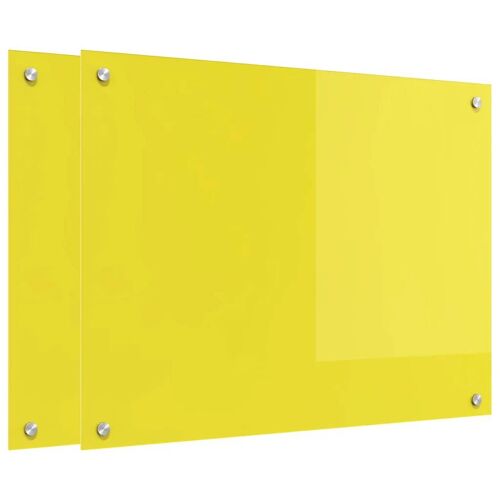 vidaXL Protection de cuisine 2 pcs Jaune 80 x 60 cm verre trempé