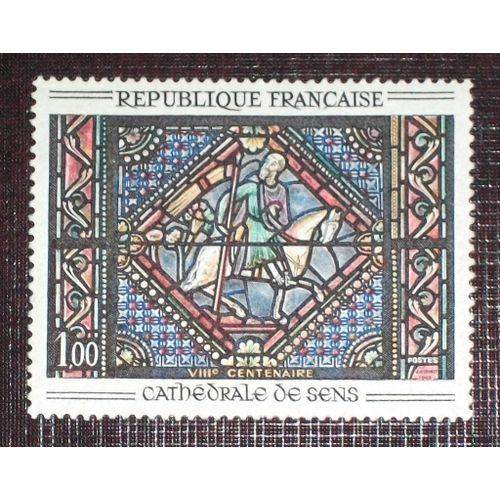 France N° 1427 Neuf Sans Charnière De 1964 - 1f « Saint Paul Sur Le Chemin De Damas, Vitrail De La Cathédrale De Sens »