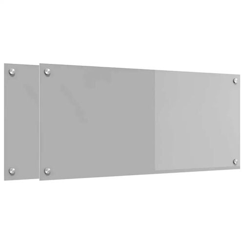 vidaXL Protection de cuisine 2 pcs Gris clair 90 x 40 cm verre trempé