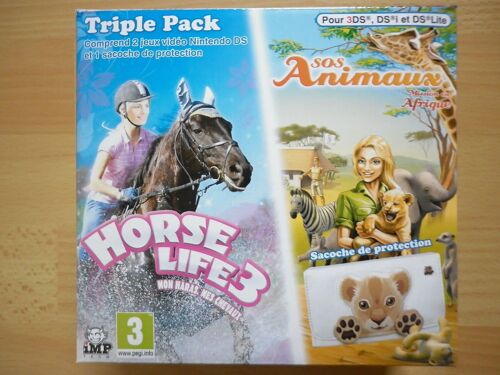 Horse Life 3 Mon Haras, Mes Chevaux / Sos Animaux Mission En Afrique Triple Pack Jeu Vidéo Nintendo Ds