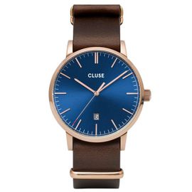 Montre Homme Cluse Aravis En Cuir Véritable De Vache Marron