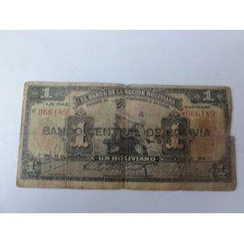 Billet 1 Boliviano 1911 Bolivie Rare