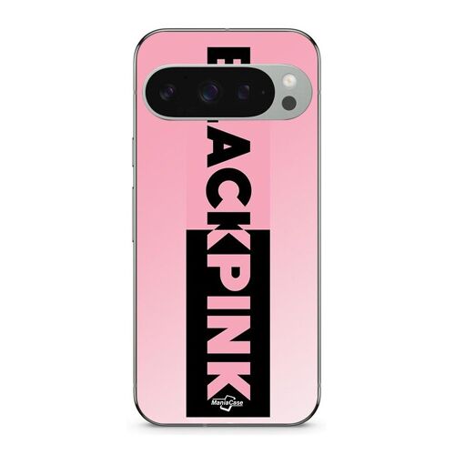 Coque Google Pixel 9 Pro Xl Blackpink Logo Rose Et Noir