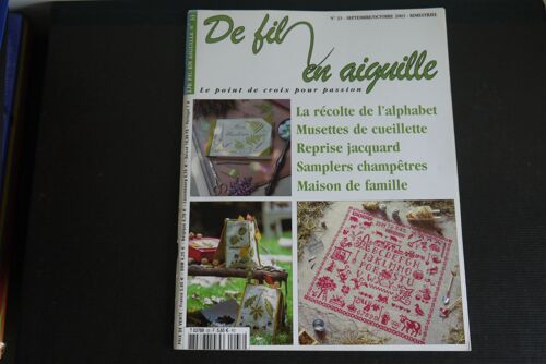De Fil En Aiguille N° 33 La Récolte De L'alphabet  Musettes De Cueillette Reprise Jacquard