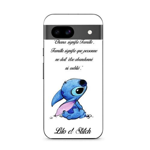 Coque Google Pixel 8a Stitch-Lilo-Famille-Blanc
