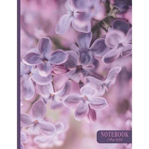 College Ruled Notebook: Vintage Floral Design Composition Notebook Journal 8.5x11 110 Pages Classic Lilac (Vintage Classic Flower Notebooks)