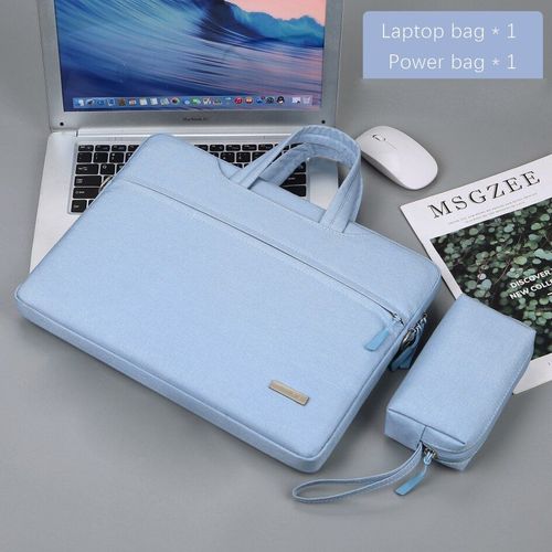 Sac à bandoulière pour ordinateur portable, pochette pour ordinateur portable , pour Macbook Air Pro M1 Lenovo Dell Huawei, porte-documents - For 11inch 12 pouces - Bleu clair b