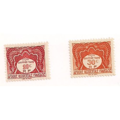 A.O.F- Lot De 2 Timbres Taxes Poste Aérienne Neufs- Faciale 10c Et 30c
