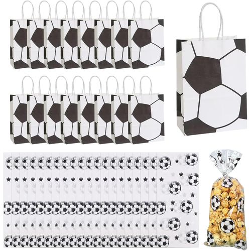 16 Sacs De Football Et 20 Sacs Transparents,Sacs-Cadeaux,Sacs D'emballage Alimentaire,Accessoires De Fête De Football.