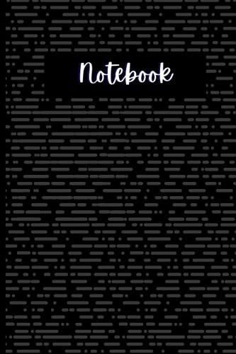 Notebook: Floral Print Black And White Ruled Notebook