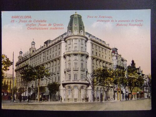 Barcelona Plaza De Cataluña Con Paseo De Gracia Hotel Colon Año 1907