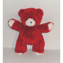 Peluche Ours Rouge Et Blanc Vintage Toyland 34 Cm