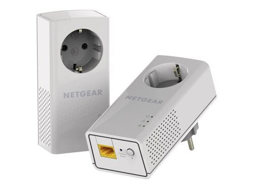 NETGEAR Powerline PLP1200 - Kit d'adaptation pour courant porteur 1GbE, HomePlug AV (HPAV) 2.0, IEEE 1901 - Branchement mural (pack de 2)