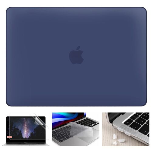 Coque transparente 4 en 1 pour Macbook Air - For Vieille Air13 A1466 2017 - Bleu marine mat